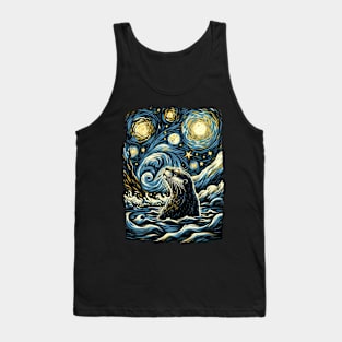 Sleek Swimmers Otter Chic, Starry Night Tee for Nature Buffs Tank Top